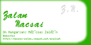 zalan macsai business card